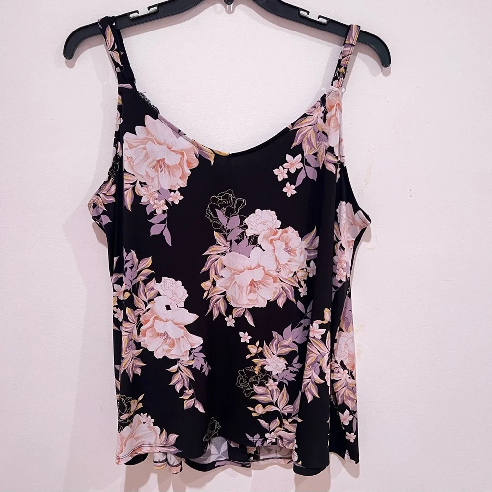 Torrid Black and Pink Floral Camisole - Picture 3 of 5